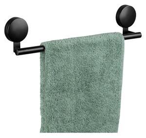 Czarny uchwyt ścienny na ręczniki Wenko Static-Loc® Pavia, szer. 40 cm