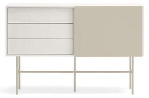 Beżowo-kremowa niska komoda z drzwiami przesuwnymi 140x91 cm Nube – Teulat