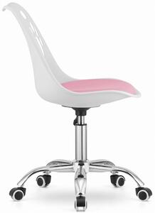 Biało-różowy obrotowy fotel dla dzieci - Parpa
