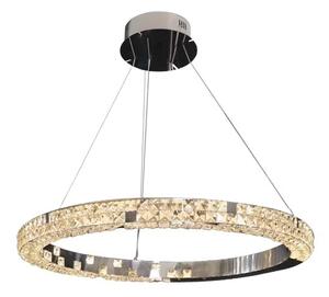 Dotta – lampa wisząca 60 cm okrągła LED nowoczesna kryształowa chromowany