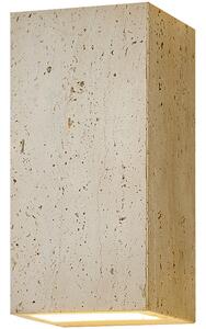 Travertino – kinkiet 23 cm prostokątny kamienny beżowy