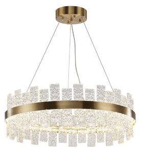 Salamanca – lampa wisząca 60 cm okrągła LED tricolor kryształowa złoty