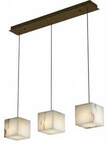 Espana – lampa wisząca potrójna sześcienna kamienna biały