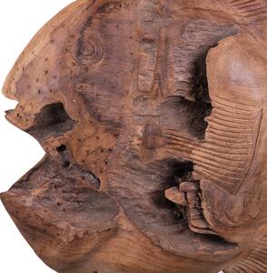 Dekoracyjna figurka ryby nowoczesna rustykalna jasne drewno Plaice Fish Beliani