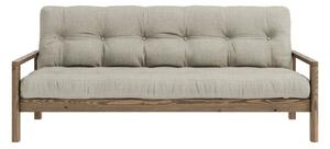 Beżowa lniana rozkładana sofa 205 cm Knob – Karup Design
