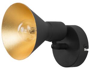 Zestaw 2 lamp ściennych z lekkiego metalu czarno-złoty industrialny Mersey I Beliani