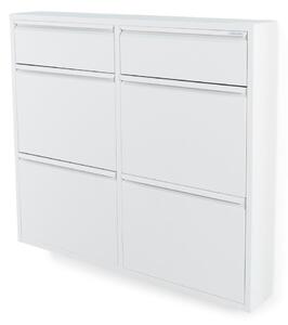 Biała metalowa uchylna szafka na buty 98x86x15 cm Billy – Spinder Design