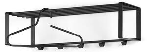 Czarny metalowy wieszak ścienny z półką 70 cm Rex – Spinder Design