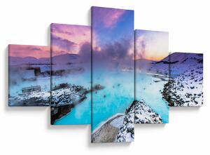 Obraz - Błękitna laguna na Islandii (125x70 cm)