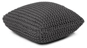 Szary puf w kształcie poduszki Bonami Essentials Knit