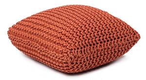 Ceglasty puf w kształcie poduszki Bonami Essentials Knit