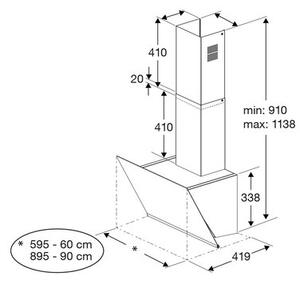 Okap BEKO BHCA62422BBH Czarny 59dB klasa B