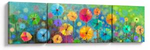 Obraz - Abstrakcyjne kwiaty (170x50 cm)