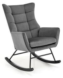 Fotel bujany BAZALTO VELVET szary