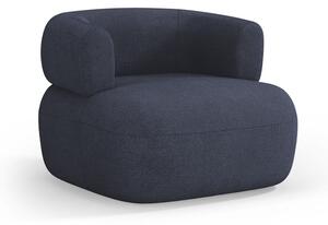 Ciemnoniebieski fotel z materiału bouclé Jenny – Micadoni Home
