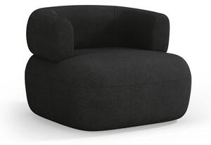 Czarny fotel z materiału bouclé Jenny – Micadoni Home