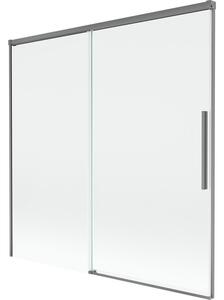 Mexen Rox parawan nawannowy 2-skrzydłowy rozsuwany 160 x 150 cm, transparent, gun metal - 8C9-160-001-95-00