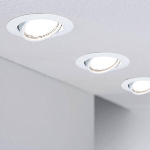 Paulmann Base reflektor wpuszczany w zestawie 10 sztuk, biały Base, możliwość ściemniania, biały / opal, salon / jadalnia, metal, nowoczesny