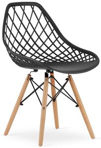 Czarne ażurowe krzesło kuchenne - Seram 3X