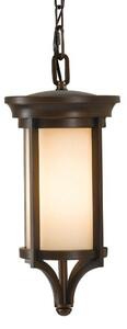 Nieduża lampa wisząca Merrill - brązowa oprawa, kremowe szkło, IP23