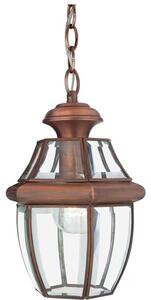 Mała lampa wisząca Newbury - szklana, antyczna miedź, IP23