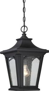 Lampa wisząca na taras Bedford - czarna oprawa, szklana, IP44