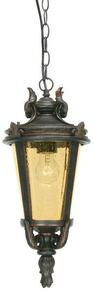 Brązowa lampa wisząca Baltimore - szklany klosz, IP44