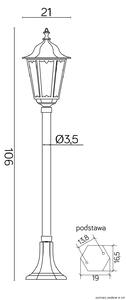 Lampa stojąca zewnętrzna Retro Midi K 5002/2/M Su-Ma