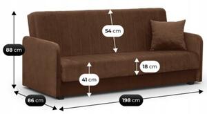 Wersalka RozkÅadana Sofa Kanapa z FunkcjÄ Spania Dwuosobowa BrÄ zowa PORTO