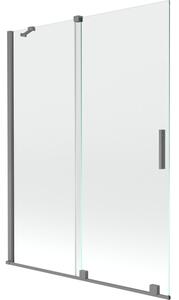 Mexen Velar parawan nawannowy 2-skrzydłowy rozsuwany 130 x 150 cm, transparent, gun metal - 896-130-000-01-95