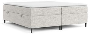 Jasnoszare łóżko boxspring ze schowkiem 160x200 cm Araya – Maison de Rêve