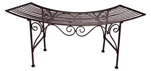 Czarno-ciemnobrązowa metalowa ławka ogrodowa Fuego – Garden Pleasure
