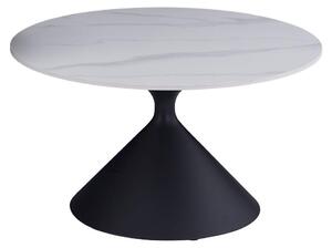 Stolik kawowy do salonu 72 x 72 cm kolor biały marmur i biały FURNITEX L19-FX