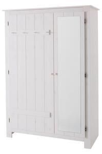 Biała szafa z litego drewna sosnowego z lustrem 120x170 cm Bertram – Støraa