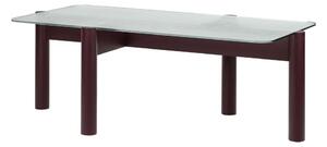 Bordowy stolik ze szklanym blatem 55x105 cm Kob – noo.ma
