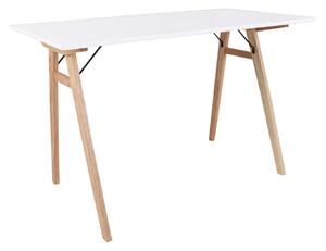 Biały stół z brązowymi nogami House Nordic Vojens Desk, dł. 120 cm