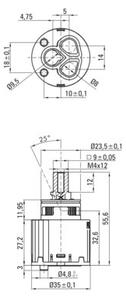 Bateria wannowa natynkowa DEANTE Silia Hexa BHS F11M Stal szczotkowana