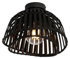 Orientalna lampa sufitowa czarny bambus 30 cm - Pua Oswietlenie wewnetrzne