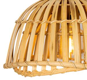Orientalna lampa wisząca czarna z naturalnym bambusem 3-punktowa - Pua Oswietlenie wewnetrzne