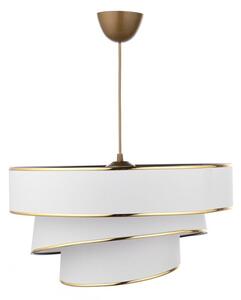 Lampa wisząca w biało-złotym kolorze z tekstylnym kloszem ø 40 cm Couper – Opviq lights