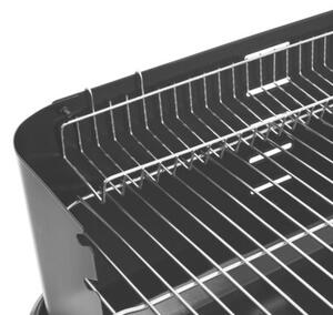 Grill węglowy ogrodowy na kółkach z 3 półkami i rożnem