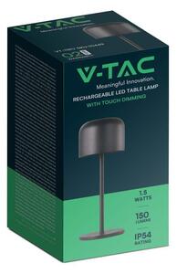 Lampka Biurkowa Nocna V-TAC 1,5W LED 21cm Ładowanie Ściemnianie Czarna VT-1181 2700K-5700K 150lm