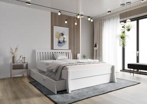 Łóżko drewniane Carlos : Rozmiar - 90x200, Szuflada - Tak, Rodzaj drewna - Sosna, Wybarwienie drewna - Sosna biała