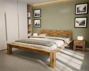 Łóżko drewniane Evita : Rozmiar - 140x200, Rodzaj drewna - Dąb, Wybarwienie drewna - Dąb rustykalny