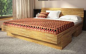 Łóżko drewniane Ibiza : Rozmiar - 140x200, Rodzaj drewna - Dąb, Wybarwienie drewna - Dąb naturalny, Szuflada - Tak