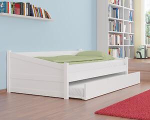 Łóżko drewniane Franco : Rozmiar - 90x200, Wybarwienie drewna - Buk biały, Szuflada - Tak, Rodzaj drewna - Buk