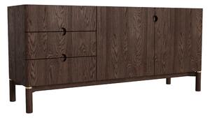 Ciemnobrązowa niska komoda w dekorze dębu 160x73 cm Arun – Unique Furniture