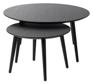 Czarne okrągłe stoliki zestaw 2 szt. ø 88 cm Adda – Unique Furniture
