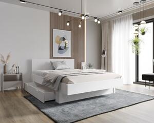 Łóżko drewniane Azzano : Rozmiar - 140x200, Wybarwienie drewna - Buk biały, Szuflada - Tak, Rodzaj drewna - Buk