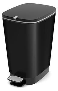 Plastikowy kosz na śmieci z pedałem w kolorze matowej czerni 25 l Chic Bin – KIS